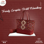 TRENDY GRAPHIC PRINTED HAND BAGS