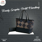 TRENDY GRAPHIC PRINTED HAND BAGS